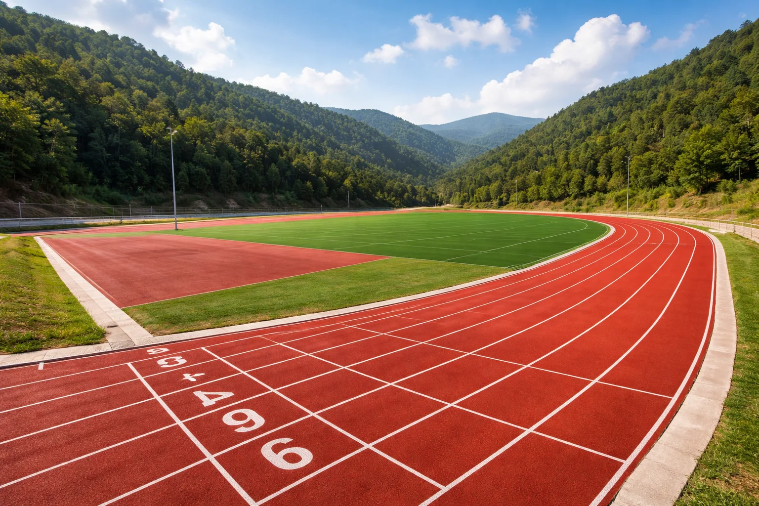 Synthetic athletic track at Sakwang