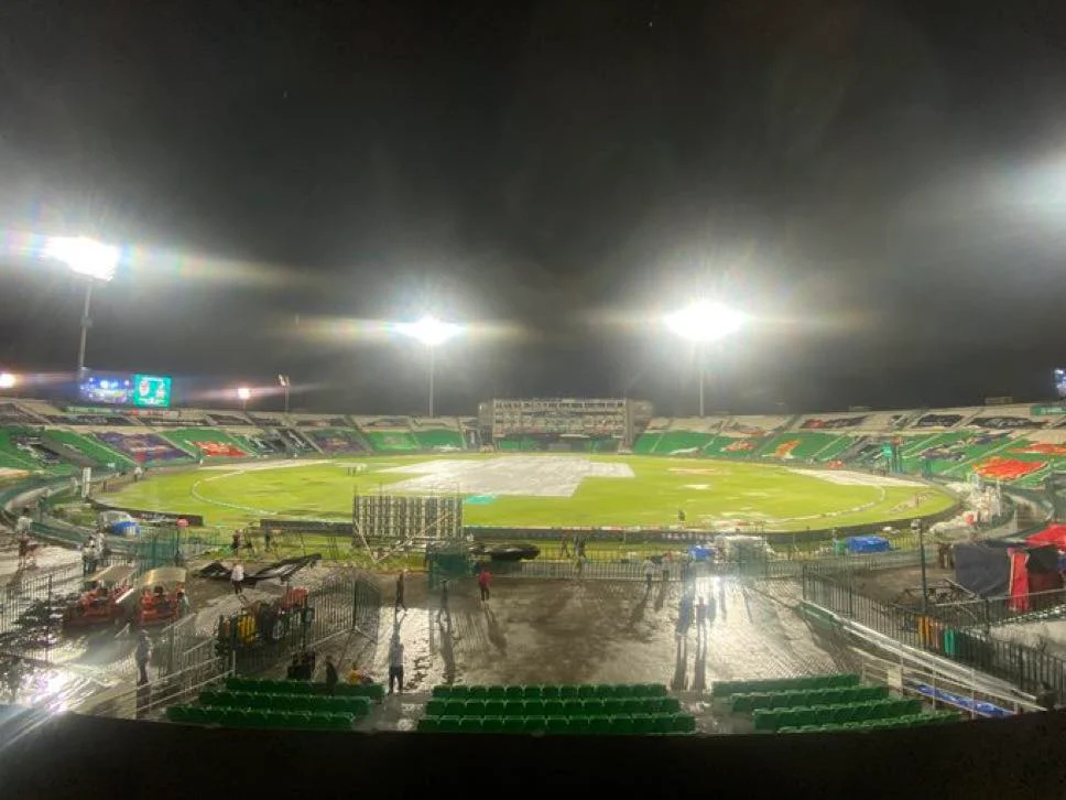 Gaddafi Stadium stuck after rain