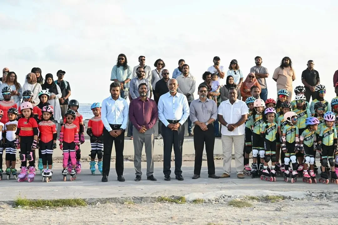 President Muizzu inauguration of the new skating rinknin Male