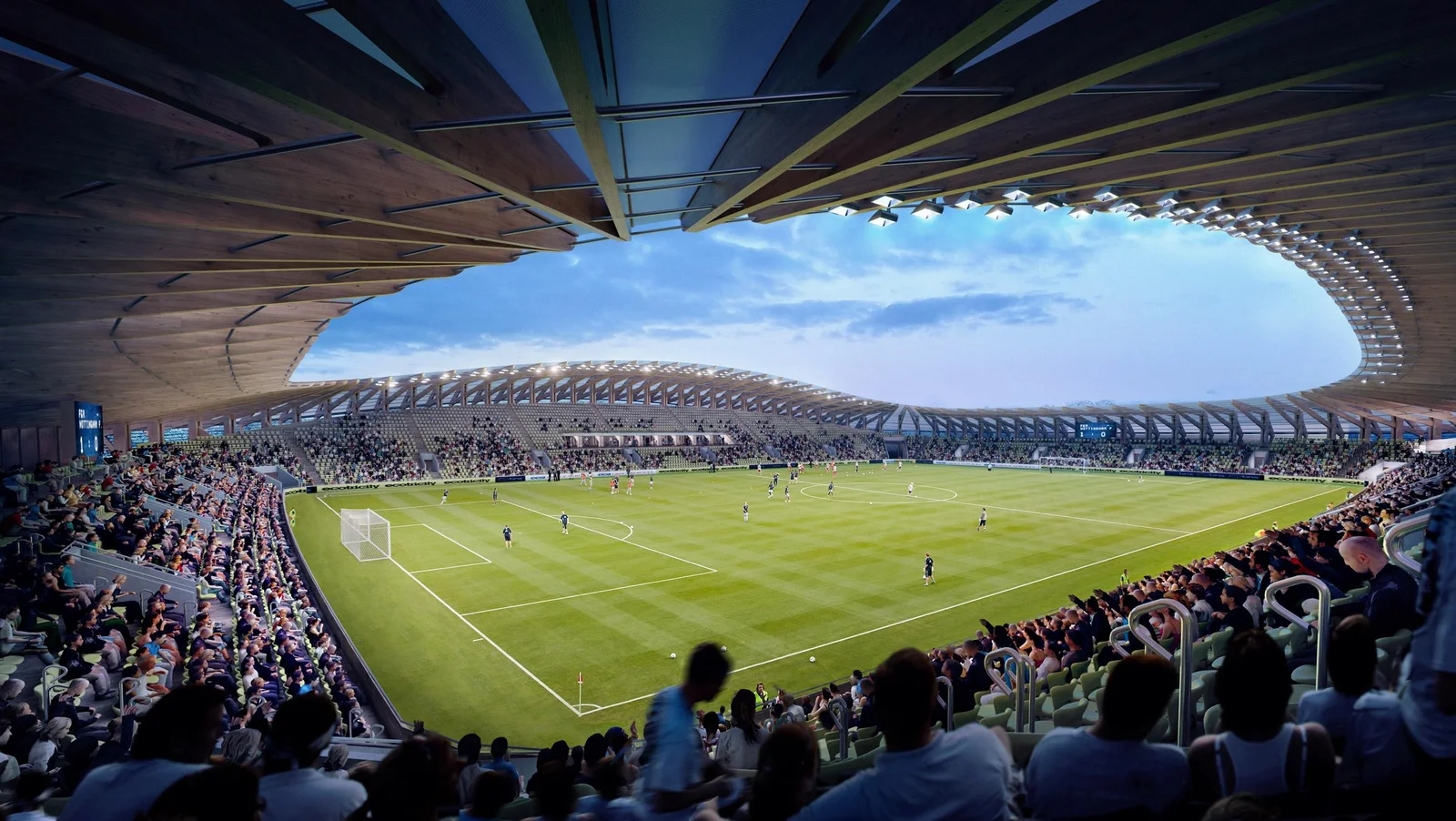 Timber stadium developed with Forest Stewardship Council-certified sustainable materials