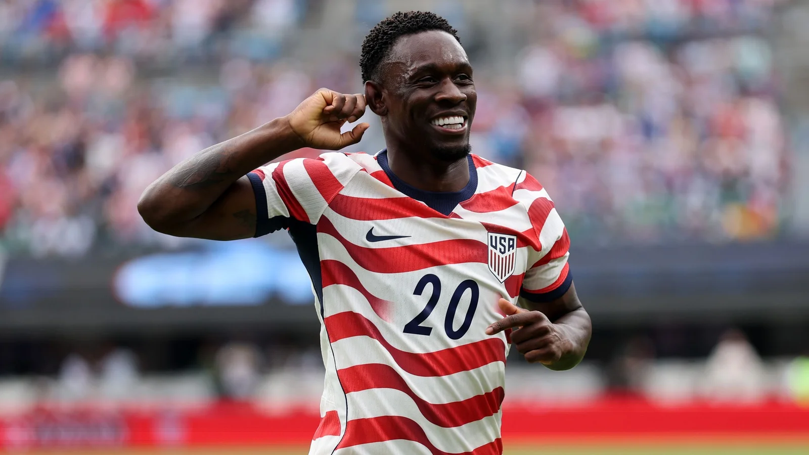 Folarin Balogun after scoring a brace for USMNT in their world cup opener against Paraguay