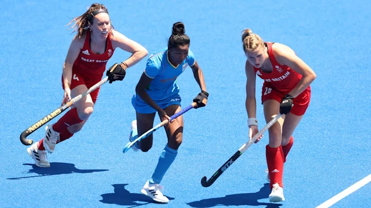 India women’s hockey team in action against Uruguay at the Nations Cup