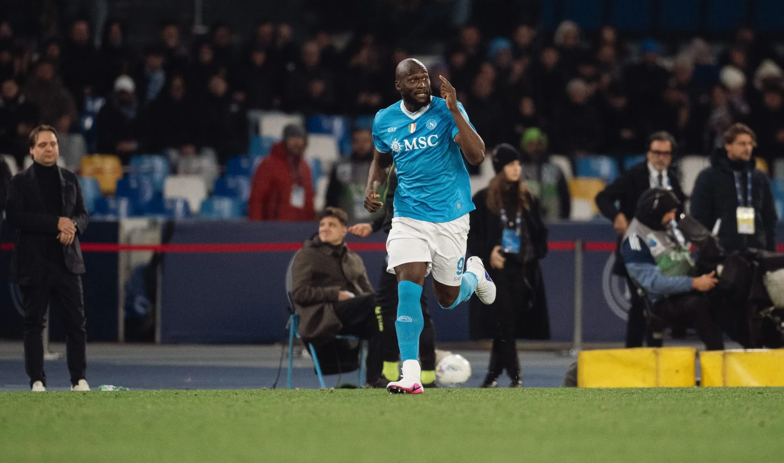 Lukaku celebrates 90th international goal for Belgium.