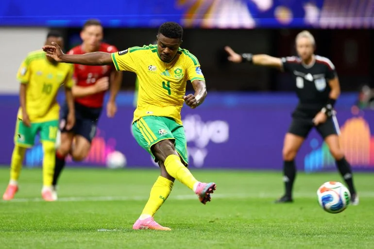 South Africa scored a late penalty to draw the match against Czechia