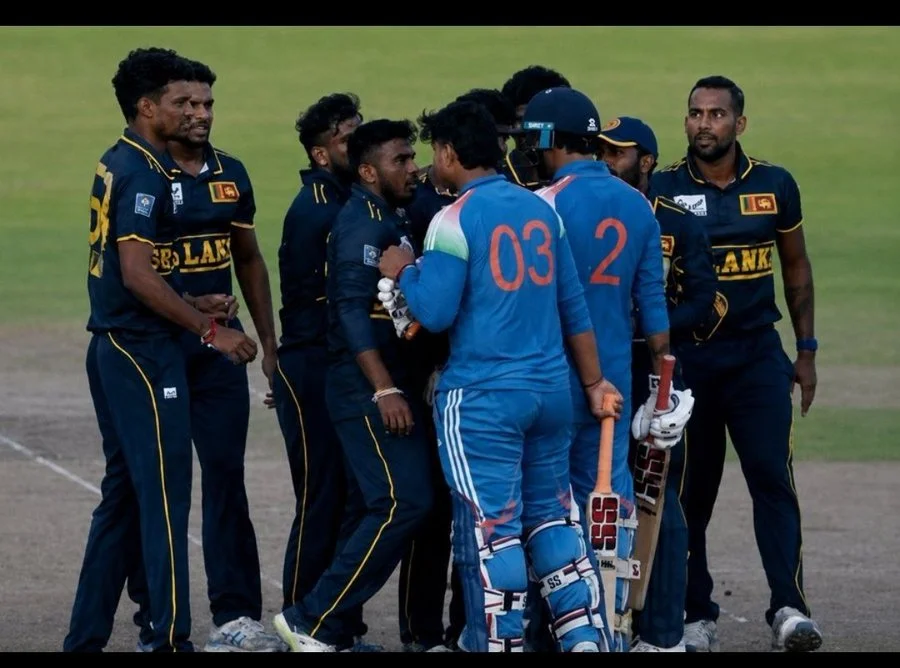 Vaibhav Suryavanshi in the middle of an ugly fight with Sri Lanka A cricket team.